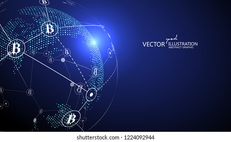 Electronic payment, block chain concept,internet finance,vector illustration.