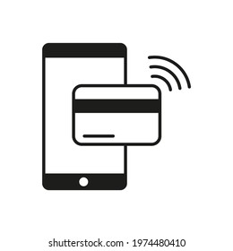 electronic payment icon. Black and white vector