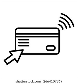 Electronic Payment Outline Icon Vector Illustration
