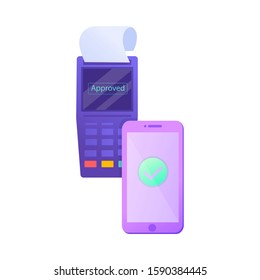 Electronic payment with paying by acquiring machine and connected phone