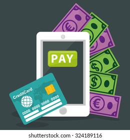 Electronic payment and technology design, vector illustration eps10