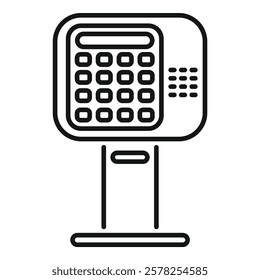 Electronic payment terminal standing on a counter accepting a contactless payment