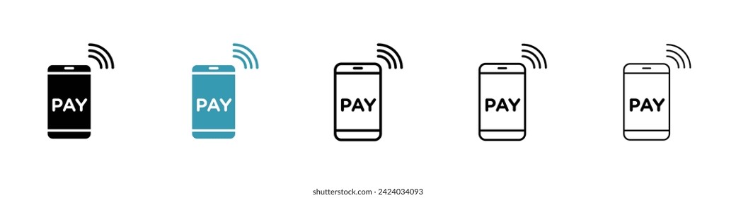 Electronic Payment Vector Icon Set. Wallet mobile transaction vector symbol for UI design.