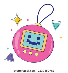 estilo de arte pop de mascota electrónica de noventa