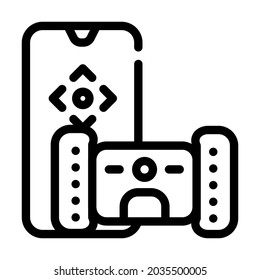 electronic pet toy with remote control line icon vector. electronic pet toy with remote control sign. isolated contour symbol black illustration