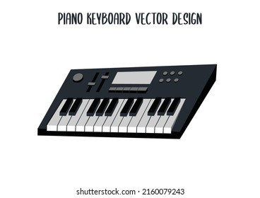 Electronic Piano Keyboard Musical Instrument Vector Design. Keyboard Synthesizer Clipart Flat Style Vector Illustration Isolated On White Background. Piano Keyboard Vector