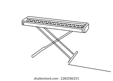 electronic piano musical instrument standing line art