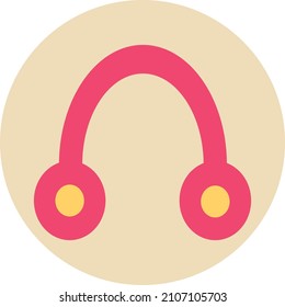 Electronic pink headphones, illustration, vector on a white background.