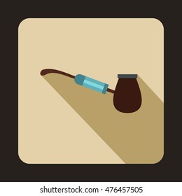 Electronic pipe icon in flat style on a beige background