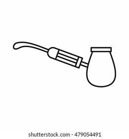 Electronic pipe icon in outline style isolated on white background vector illustration