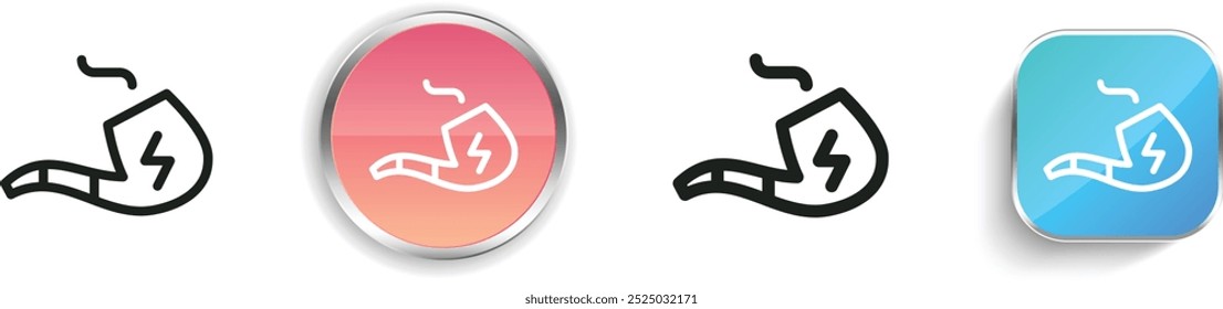 electronic pipe icon. Thin Linear, Regular and Button Style Design Isolated On White Background
