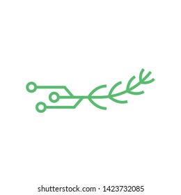 Electronic plant logo template vector icon design