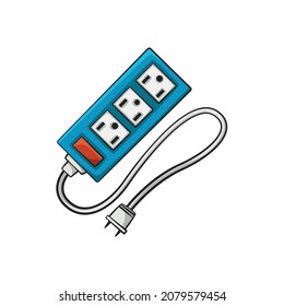 Electronic plug in drawing style isolated vector. Drawn object illustration for your presentation, teaching materials or others as you want.