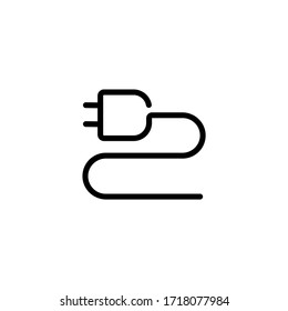 Electronic plug thin icon in trendy flat style isolated on white background. Symbol for your web site design, logo, app, UI. Vector illustration, EPS