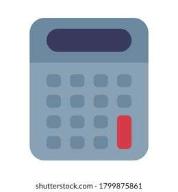 Electronic Portable Calculator School Supplies, Educational and Back to School Elements Flat Style Vector Illustration