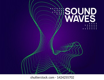 Electronic poster. Dynamic fluid shape and line. Commercial concert cover concept. Neon electronic poster. Electro dance dj. Music sound fest. Night club event flyer. Techno party.