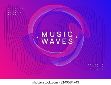 Electronic poster. Dynamic fluid shape and line. Energy concert banner design. Neon electronic poster. Electro dance dj. Music sound fest. Night club event flyer. Techno party.