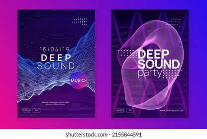 Premium Vector  Music poster set fluid holographic gradient shape and line dynamic  techno concert presentation design electronic sound night dance lifestyle  holiday summer fest flyer and music poster