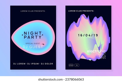 Electronic Poster. Memphis Pattern For Presentation Layout. Linear Trance Banner. Wave Effect For Invitation. Techno And Carnival Template. Pink And Blue Electronic Poster