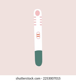 Electronic pregnancy test device. HCG Express test with positive result two strip. Hand drawn vector illustration