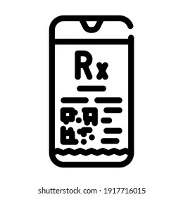 electronic prescription line icon vector. electronic prescription sign. isolated contour symbol black illustration