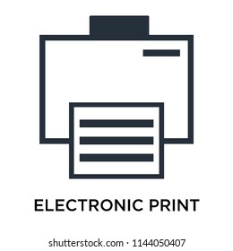 Electronic print machine icon vector isolated on white background for your web and mobile app design, Electronic print machine logo concept