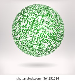 Electronic Printed circuit board  globe -  vector illustration