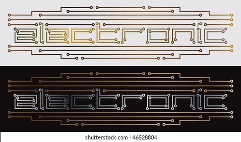 Electronic printed circuit vector drawing