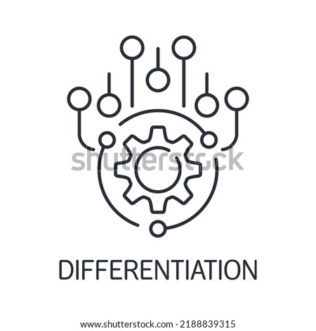 Electronic process separation system. Differentiation. Vector linear icon isolated on white background.