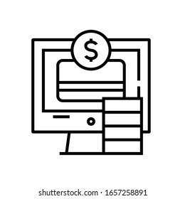 Electronic purse line icon, concept sign, outline vector illustration, linear symbol.