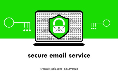 Electronic registered secure email service, digital business transformation vector illustration