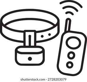 Icono de línea de collar de entrenamiento de perro remoto Electrónica