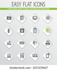 Electronic repair flat icons set for web sites and user interface
