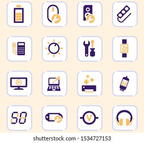 Electronic repair vector icons for user interface design