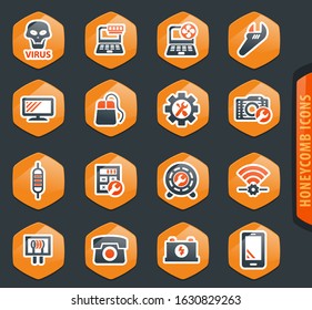 Electronic repair vector icons for user interface design