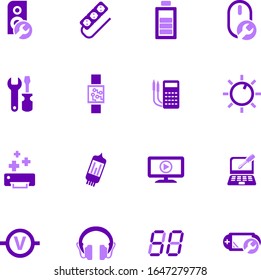 Electronic repair vector icons for user interface design