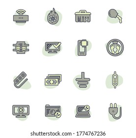 Electronic repair vector icons for user interface design