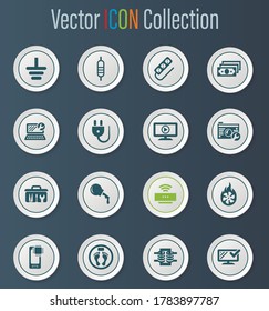 Electronic repair vector icons for user interface design