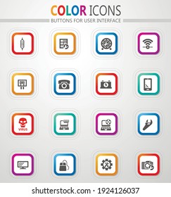 Electronic repair vector icons for user interface design
