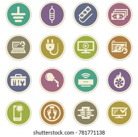 Electronic repair vector icons for user interface design