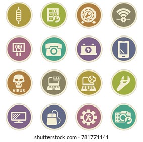 Electronic repair vector icons for user interface design