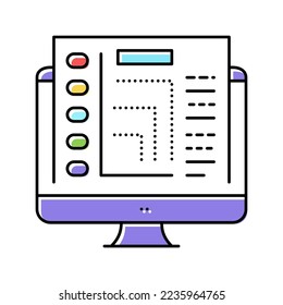 electronic report color icon vector. electronic report sign. isolated symbol illustration