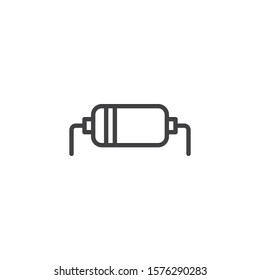 Electronic Resistor line icon. linear style sign for mobile concept and web design. Power resistor outline vector icon. Symbol, logo illustration. Vector graphics