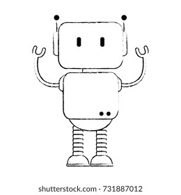 electronic robot character icon