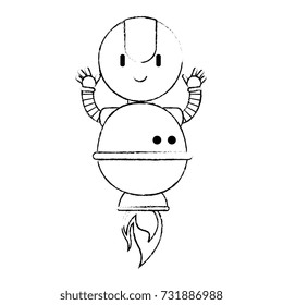 electronic robot with fire flame