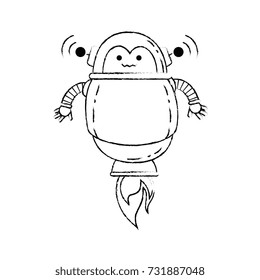 electronic robot with fire flame