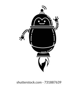 electronic robot with fire flame