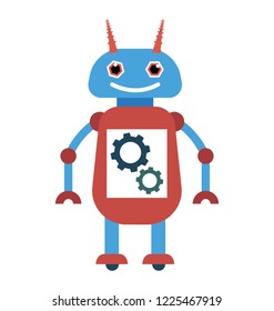 
Electronic robot flat icon design 
