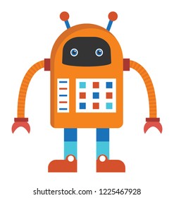 
Electronic robot flat icon design 
