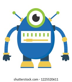 
Electronic robot flat icon design 
